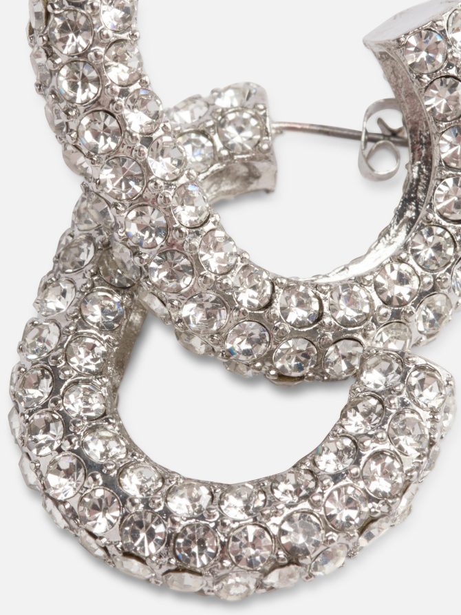 Rhinestone Hoop Earrings - Image 2
