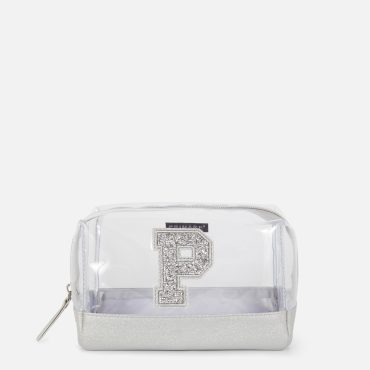 Embellished Initial Cube Makeup Bag