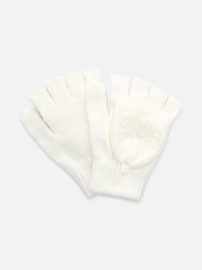Cable Knit Flip Top Gloves