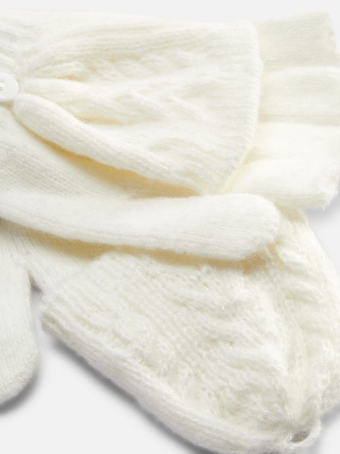 Cable Knit Flip Top Gloves - Image 2
