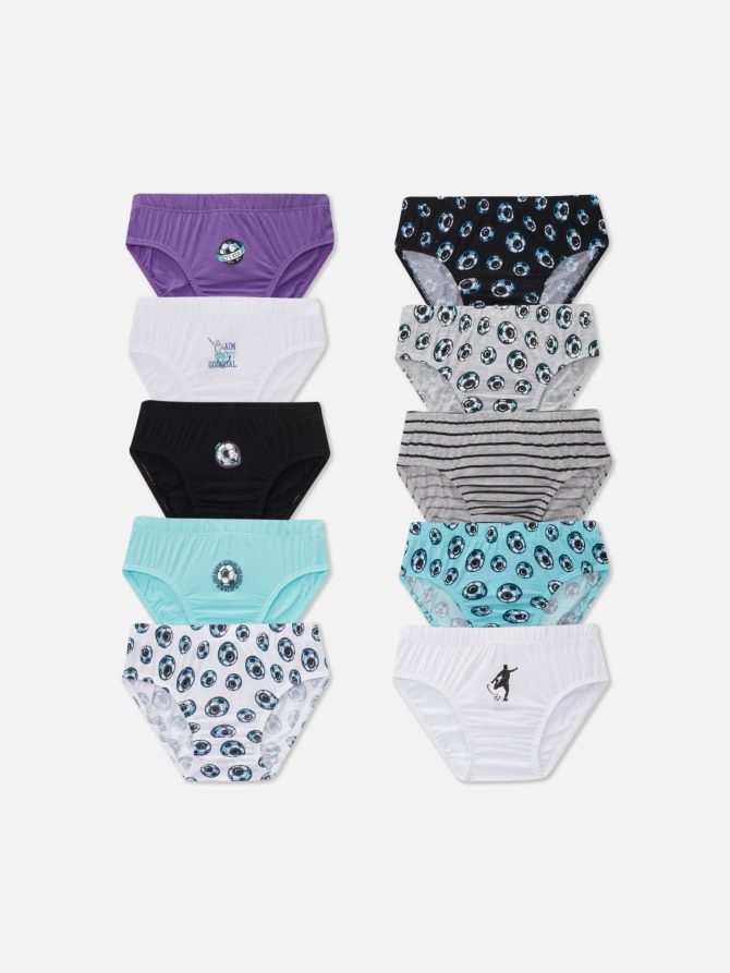 10-Pack Football Print Briefs