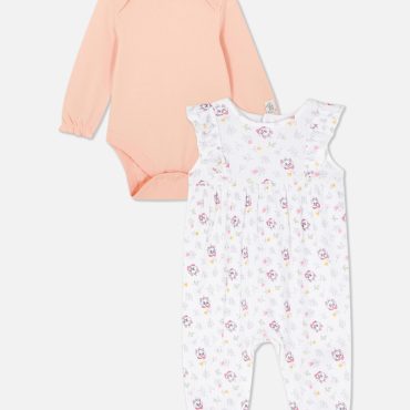 Disney’s The Aristocats Marie Textured Overalls and Bodysuit Set