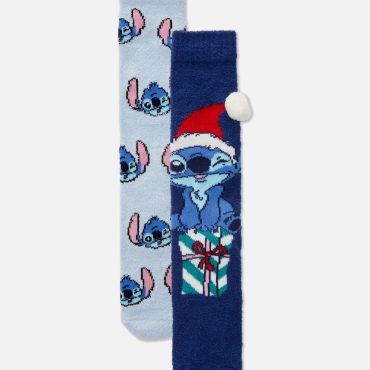 2-Pack Men's Disney's Lilo and Stitch Fluffy Holiday Socks