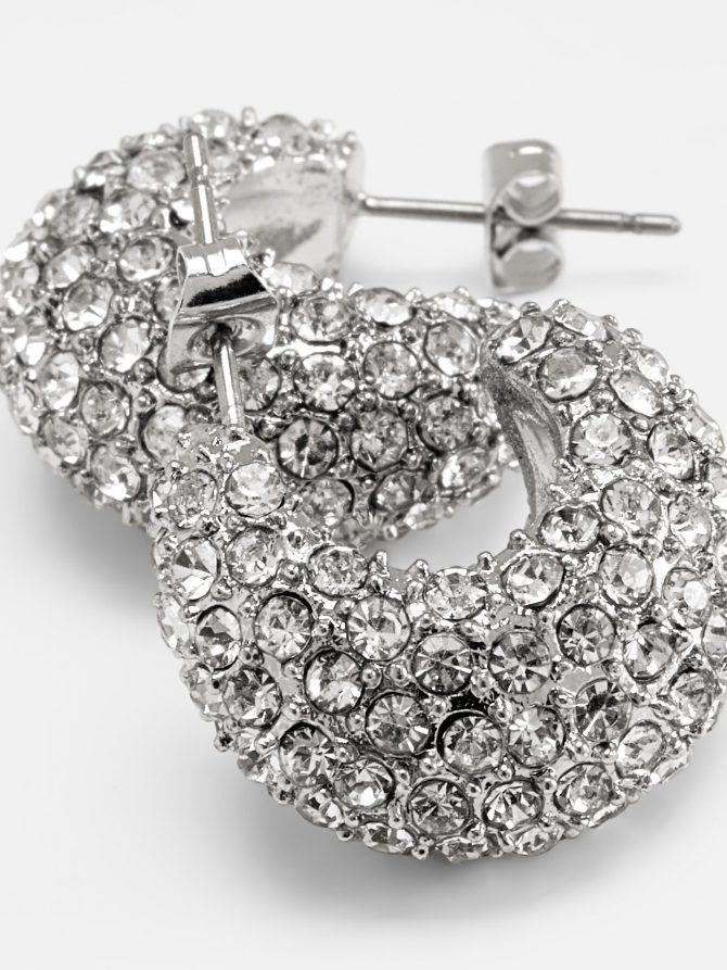 Rhinestone Hoop Earrings - Image 2