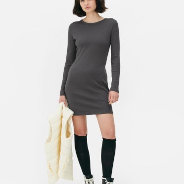 Ribbed Long Sleeve Mini Dress