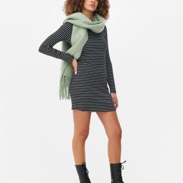Ribbed Long Sleeve Mini Dress