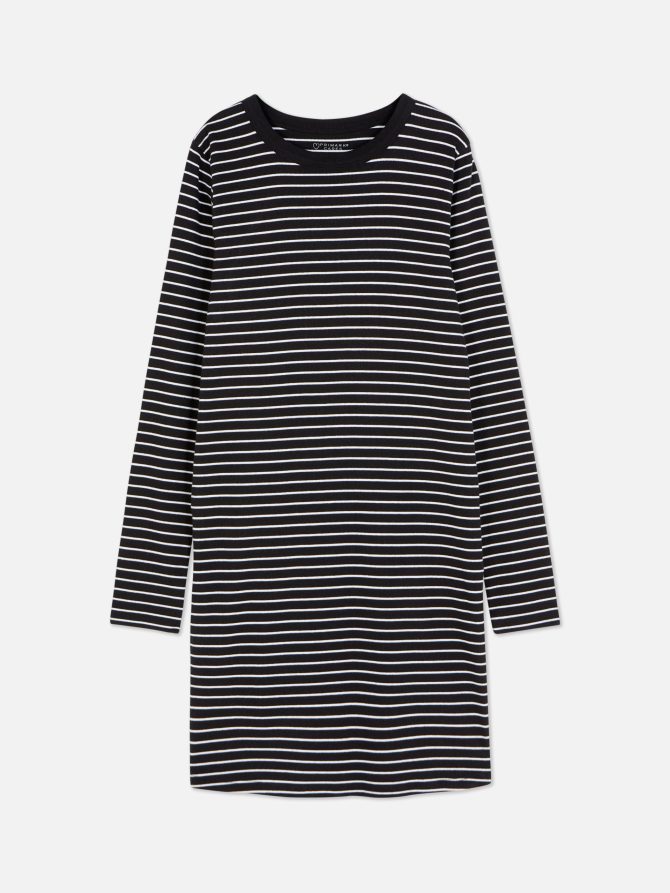 Ribbed Long Sleeve Mini Dress - Image 5