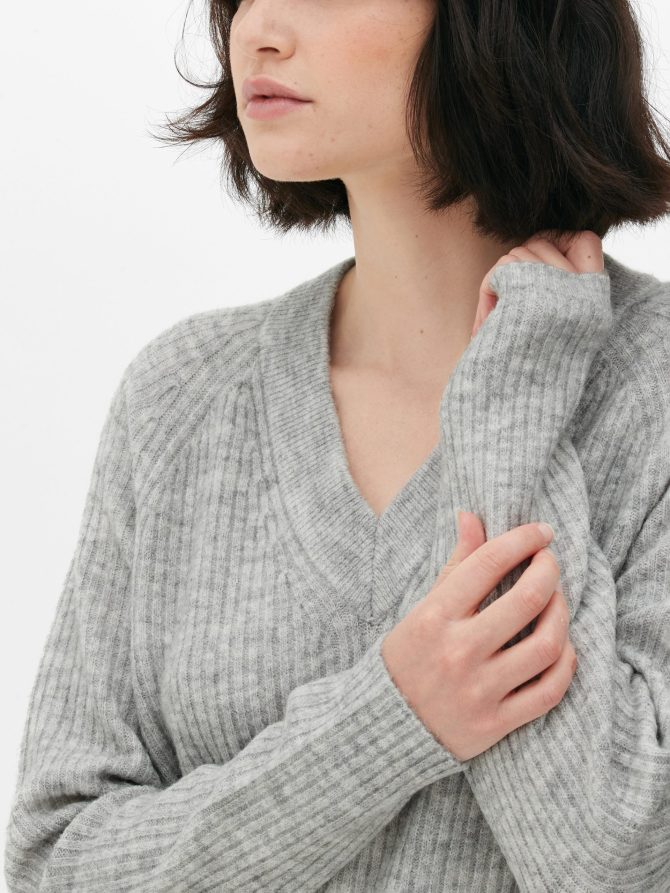 V-Neck Sweater Dress - Image 3