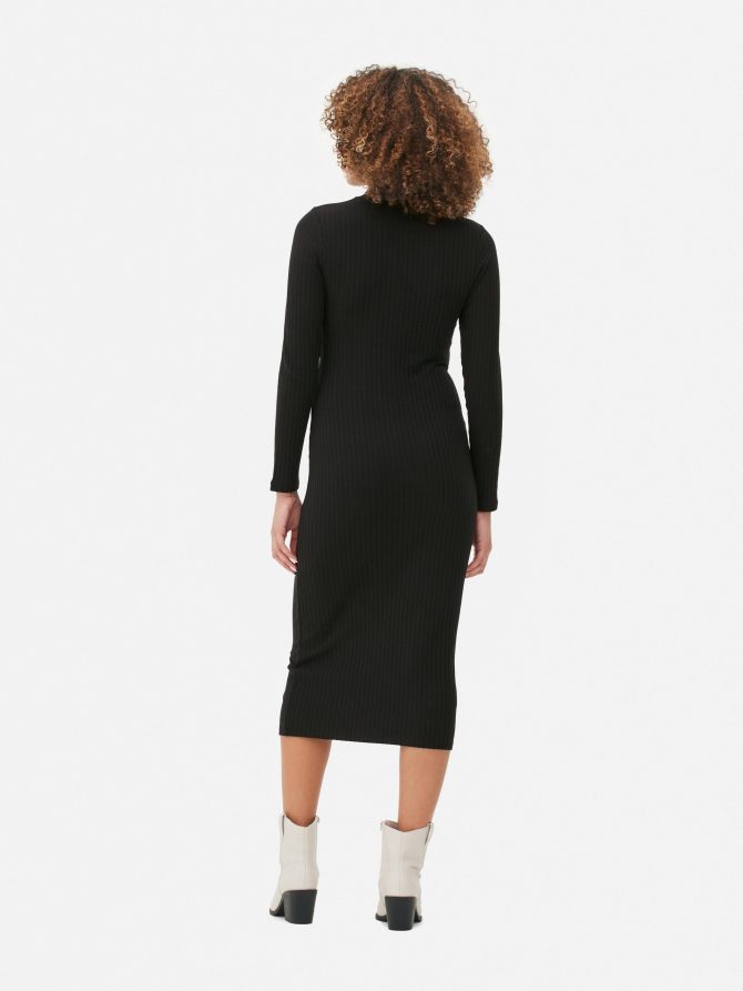 Zip Collar Midi Dress - Image 4