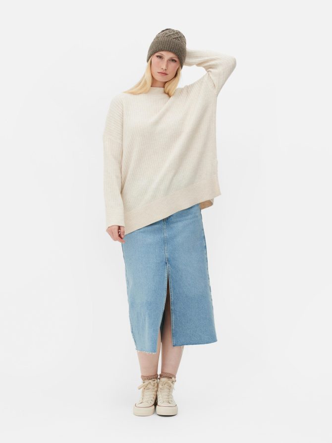 High Neck Ribbed Sweater