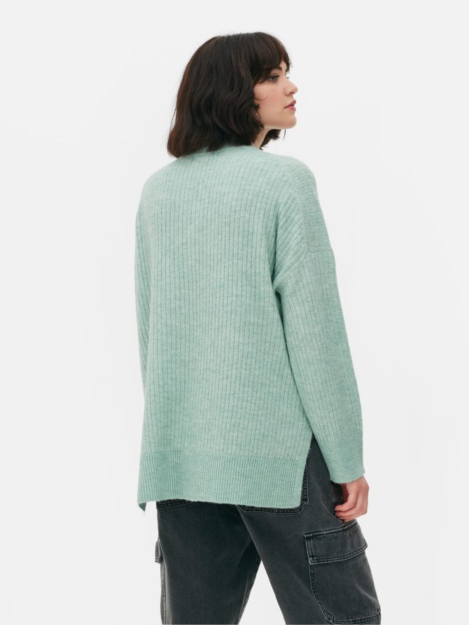High Neck Ribbed Sweater - Image 4