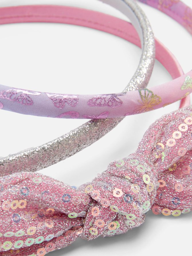 3-Pack Glitter Bow Headbands - Image 2