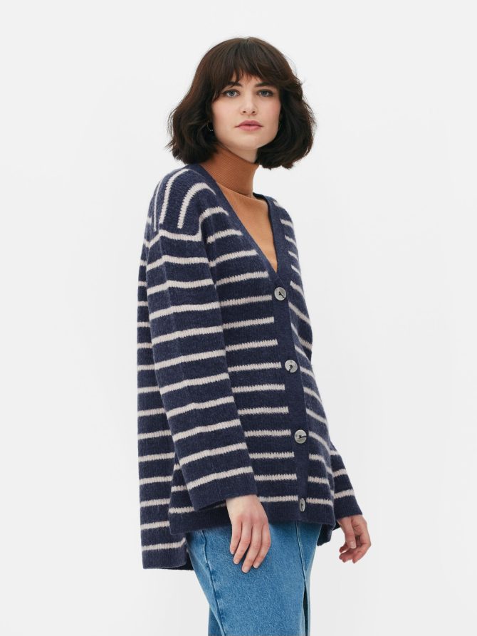 V-Neck Striped Cardigan - Image 2