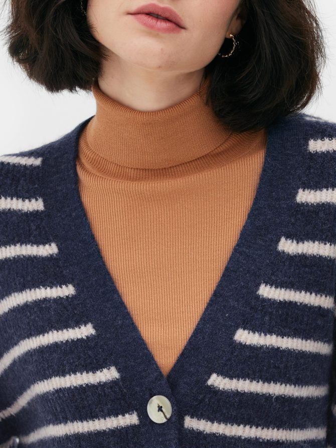 V-Neck Striped Cardigan - Image 3