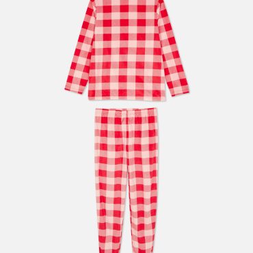 Checked Velour Pajamas