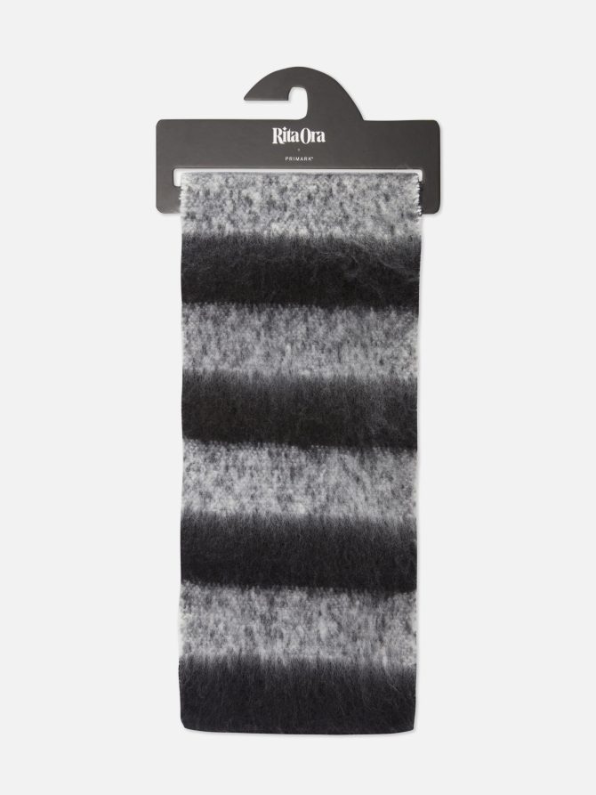 Rita Ora Stripe Knit Skinny Scarf - Image 4