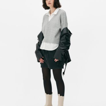 2-in-1 Shirt Detail Sweatshirt
