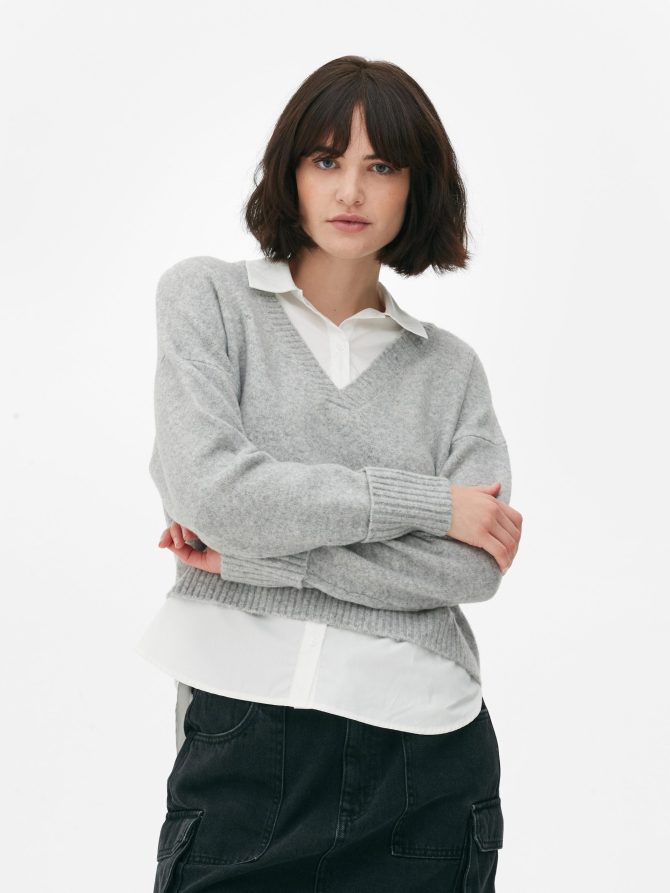 2-in-1 Shirt Detail Sweatshirt - Image 2