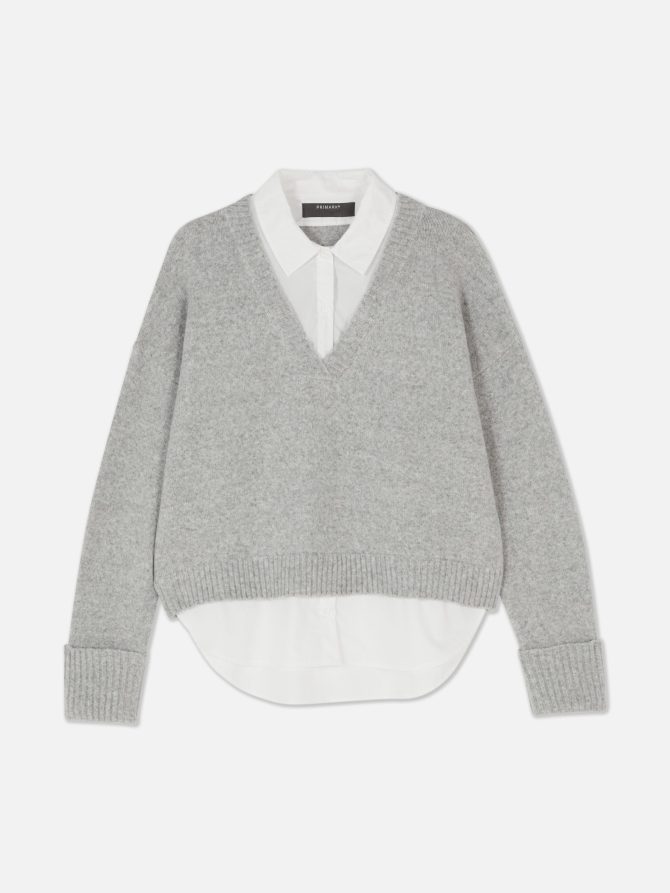 2-in-1 Shirt Detail Sweatshirt - Image 5