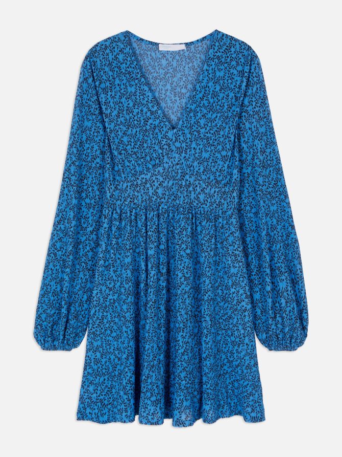 Plissé Balloon Sleeve Mini Dress - Image 5
