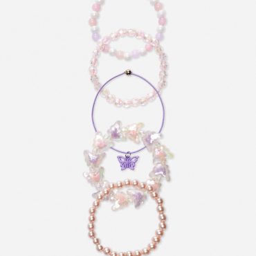 5-Pack Butterfly Charm Bracelets