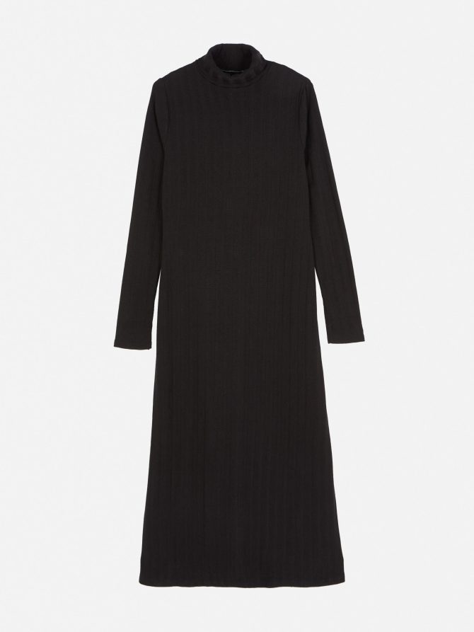 High Neck Ribbed Midi Dress - Image 5