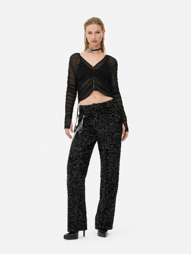 Rita Ora Buttoned Mesh Top - Image 2
