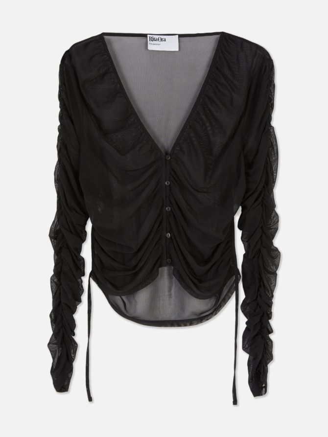 Rita Ora Buttoned Mesh Top - Image 5