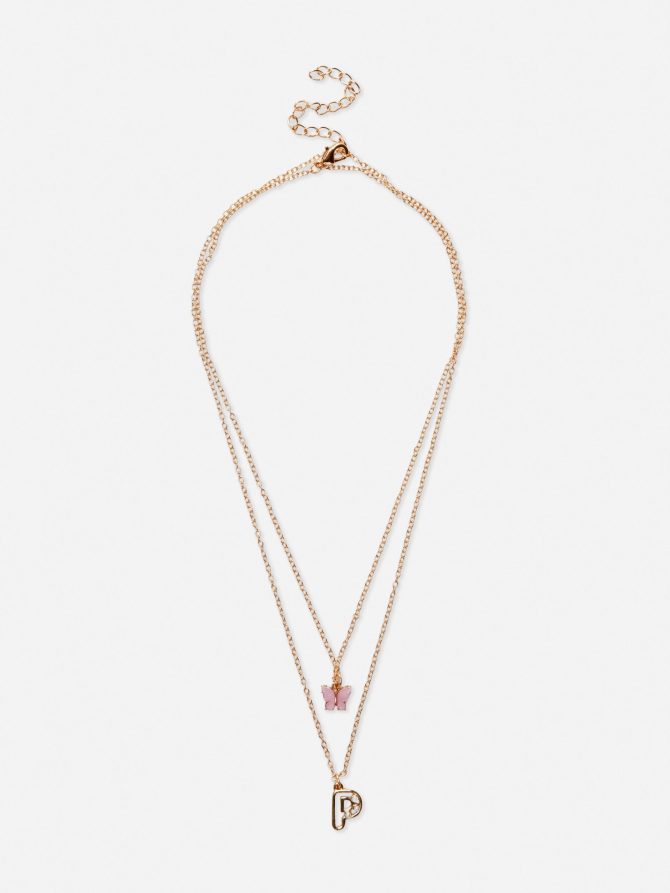 Double Chain Initial Necklace