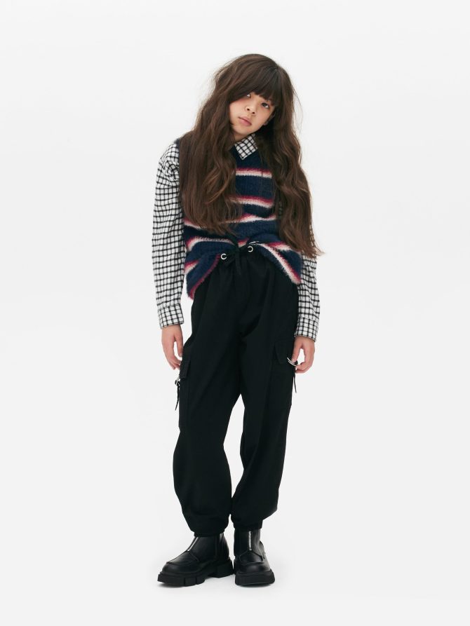Ring Detail Parachute Pants