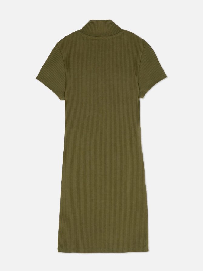Ribbed Quarter Zip Dress - Image 4