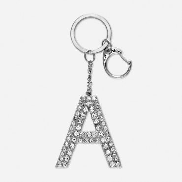 Rhinestone Initial Keyring