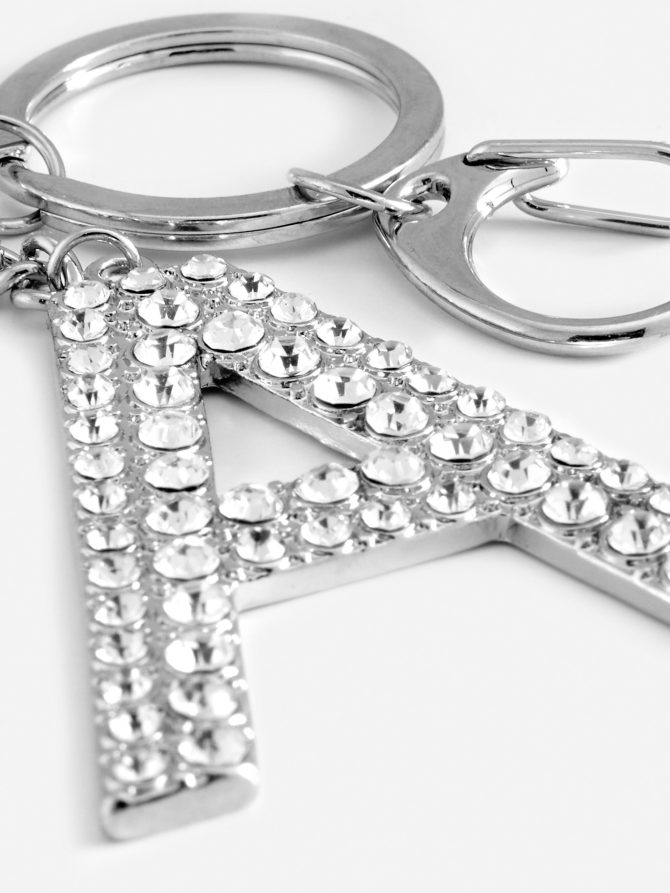Rhinestone Initial Keyring - Image 2