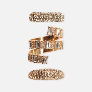 3-Pack Rhinestone Rings
