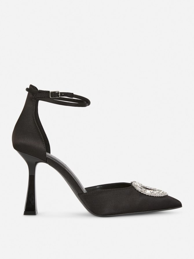 Rhinestone Heart Pointed Stilettos