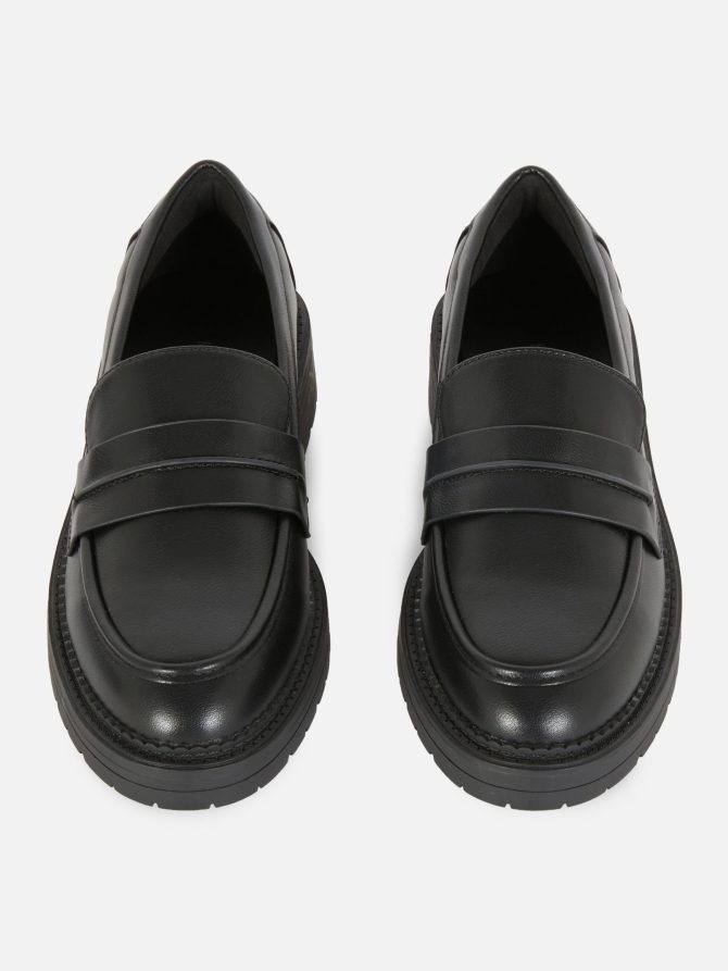 Faux Leather Chunky Loafers - Image 2