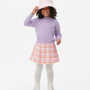 Checked Pleated Skirt
