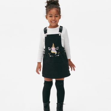 Unicorn T-Shirt and Overall Dress Set