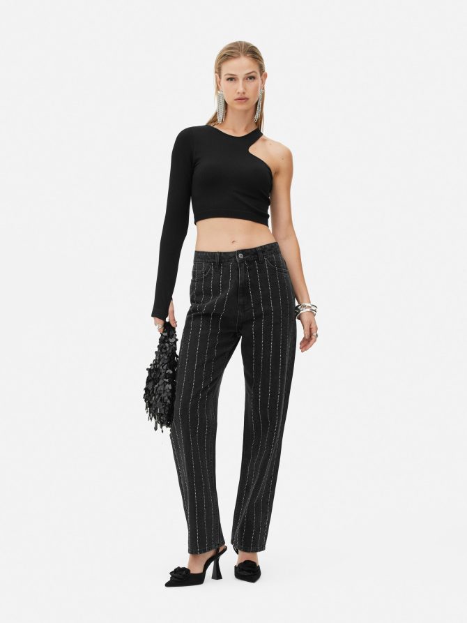 Rita Ora Long Sleeve Asymmetric Cut Out Top - Image 2