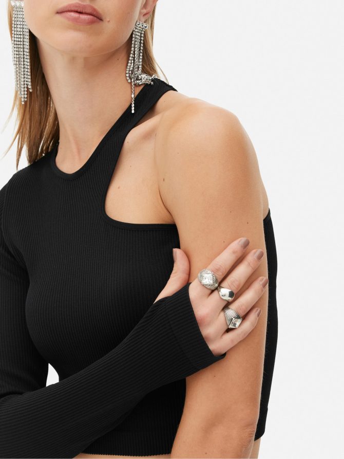 Rita Ora Long Sleeve Asymmetric Cut Out Top - Image 3