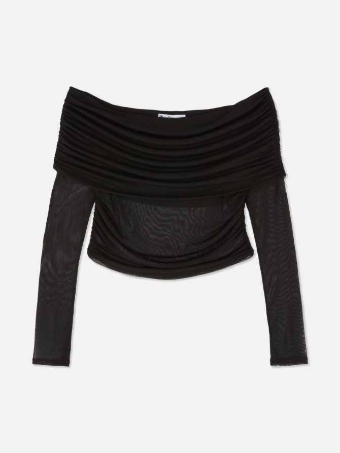 Rita Ora Mesh Bardot Top - Image 5