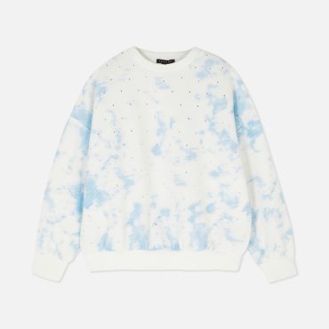 Tie Dye Rhinestone Embellished Sweatshirt