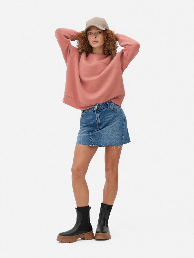 Tonal Slogan Print Sweatshirt