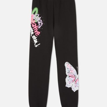 Graffiti Butterfly Cuffed Joggers