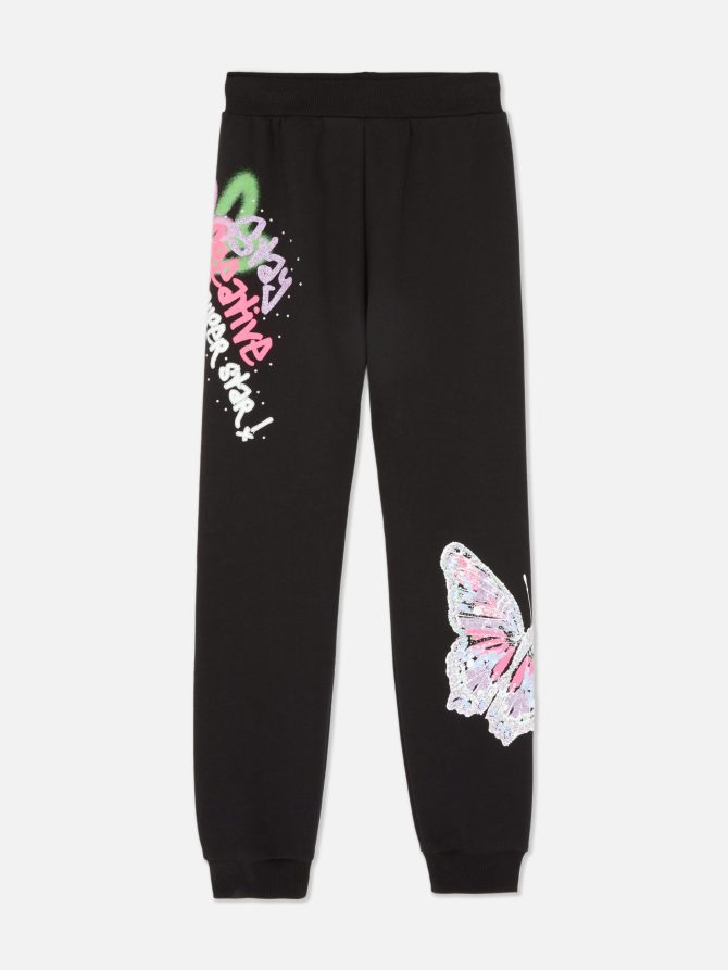 Graffiti Butterfly Cuffed Joggers