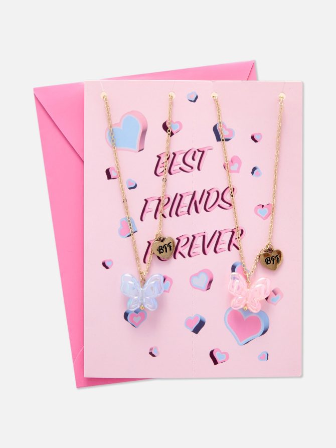 2-Pack Best Friend Butterfly Necklaces and Card Set
