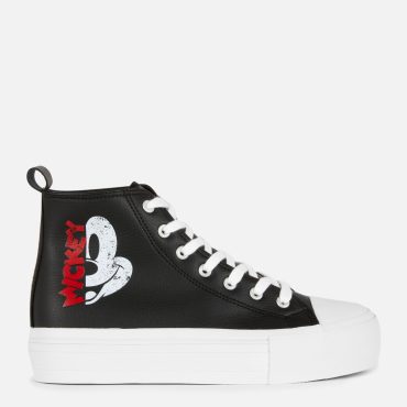 Disney’s Mickey Mouse Faux Leather Flatform Sneakers
