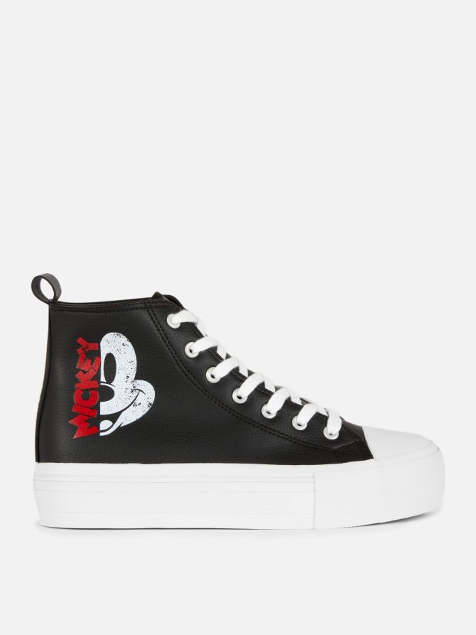 Disney’s Mickey Mouse Faux Leather Flatform Sneakers