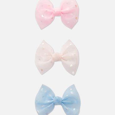 3-Pack Chiffon Bow Hair Clips