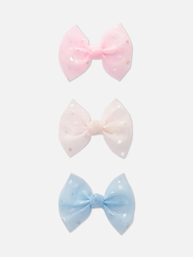 3-Pack Chiffon Bow Hair Clips